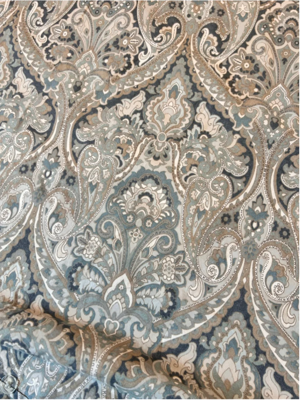 Pottery Barn King MacKenna Duvet Cover Paisley Romantic Organic Cotton